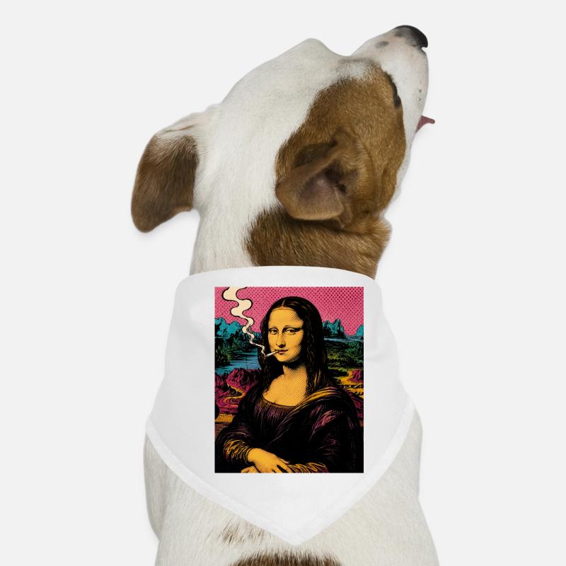 Mona Lisa Rauchen Pop Art Hunde-Bandana