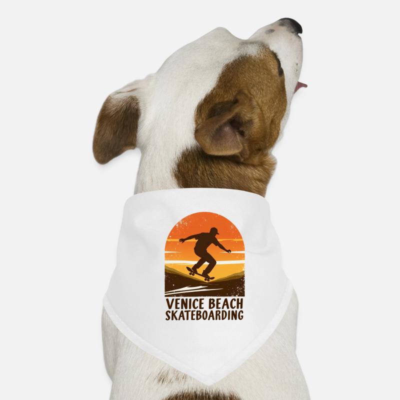 Venice Beach Sunset Skateboard Dog Bandana