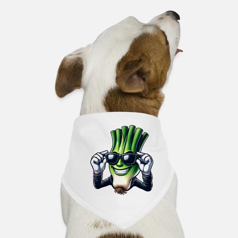 Cool Spring Onion Cartoon Comic Style Dog Bandana