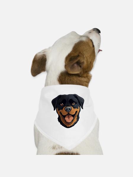 Rottweiler Hund - Hunde-Bandana - Weiß - Vorne