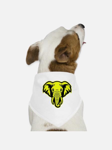 Elephant Head Portrait Icon - Dog Bandana - white - Front