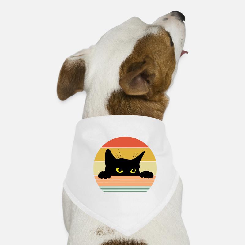 Retro Katze - Hunde-Bandana - Weiß