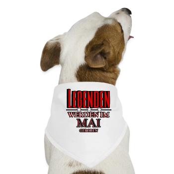 Legenden werden im Mai geboren - Hunde-Bandana - Weiß - Vorne