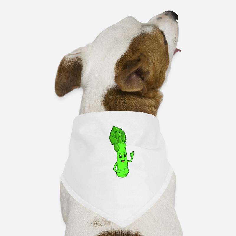 Comic grüner Spargel - Hunde-Bandana - Weiß
