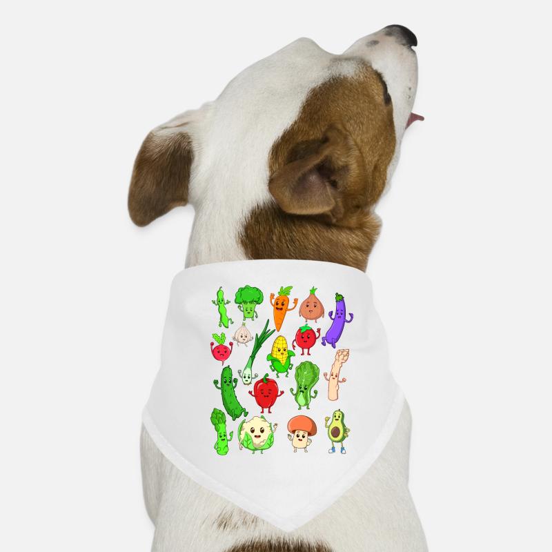 Comic Kawaii Vegetables Dog Bandana