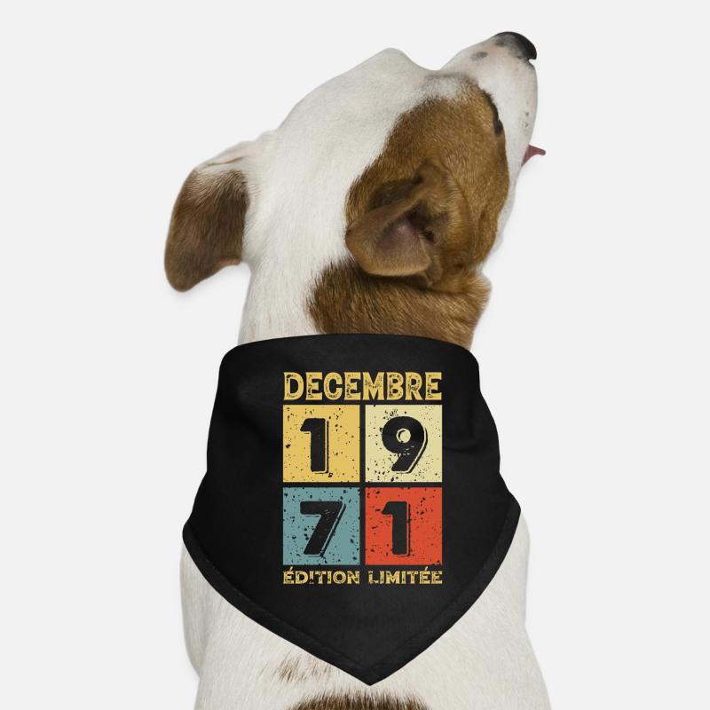 Vintage Geburtstagsgeschenkidee Dezember 1971 Hunde-Bandana