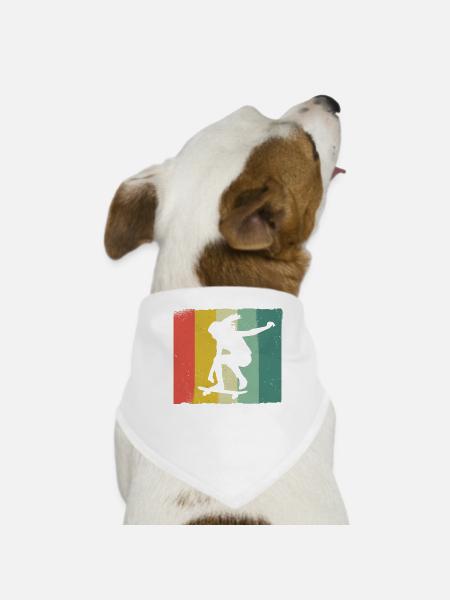 Skateboarding Skater Skateboard Skateboarder - Hunde-Bandana - Weiß
