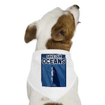 Rettet unsere Ozeane - Hunde-Bandana - Weiß - Vorne
