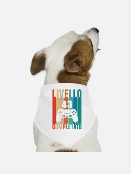 Level 43 - Dog Bandana - white - Front