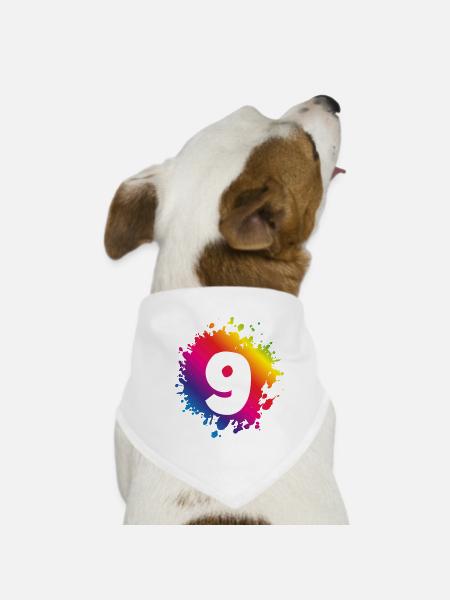 9 Number of blobs - Dog Bandana - white