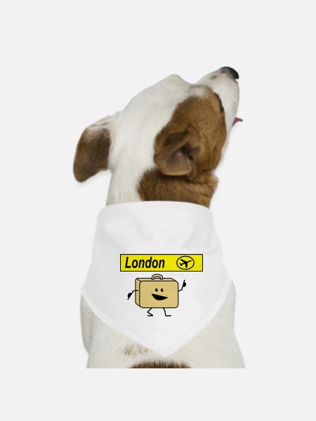 Suitcase london - Dog Bandana - white