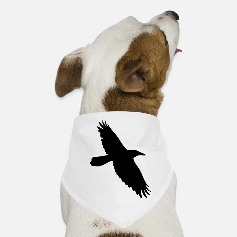 Krähe Rabe Corvus Vogel im Flug - Hunde-Bandana - Weiß
