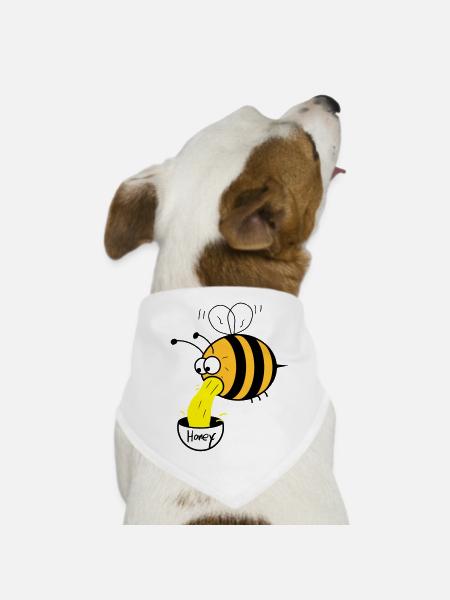 Biene kotzt Honig - Hunde-Bandana - Weiß