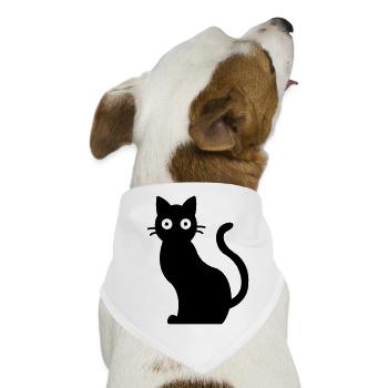 Cat Schwarzer Kater - Hunde-Bandana - Weiß - Vorne