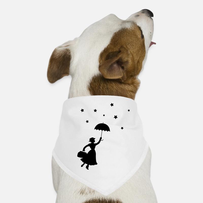Frau Regenschirm - Hunde-Bandana - Weiß