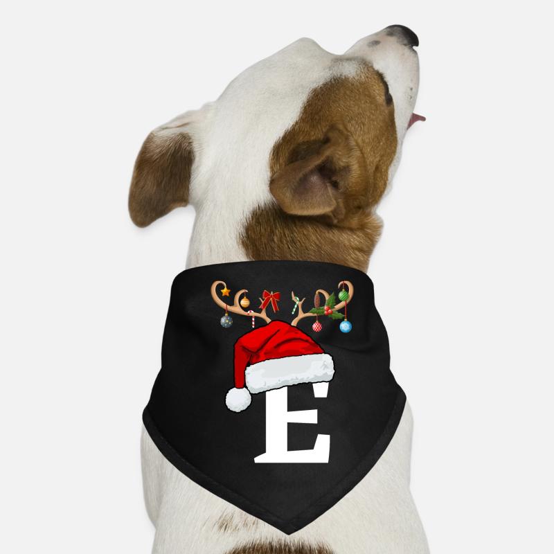 Lettre E bonnet de Noël Bandana pour chien