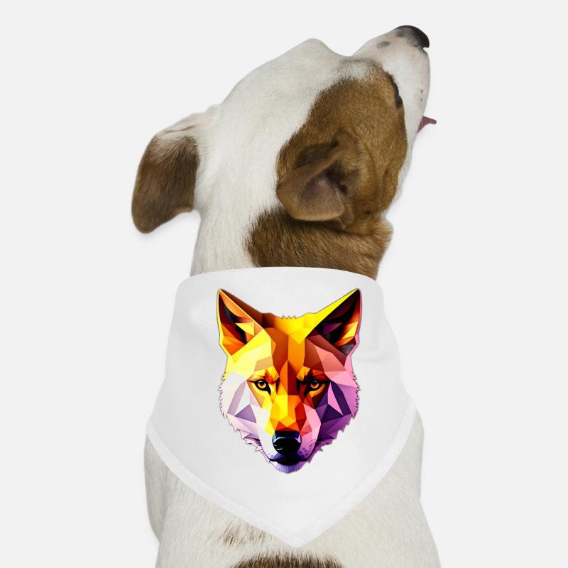 Low Poly Wolf Gesicht Design Hunde-Bandana