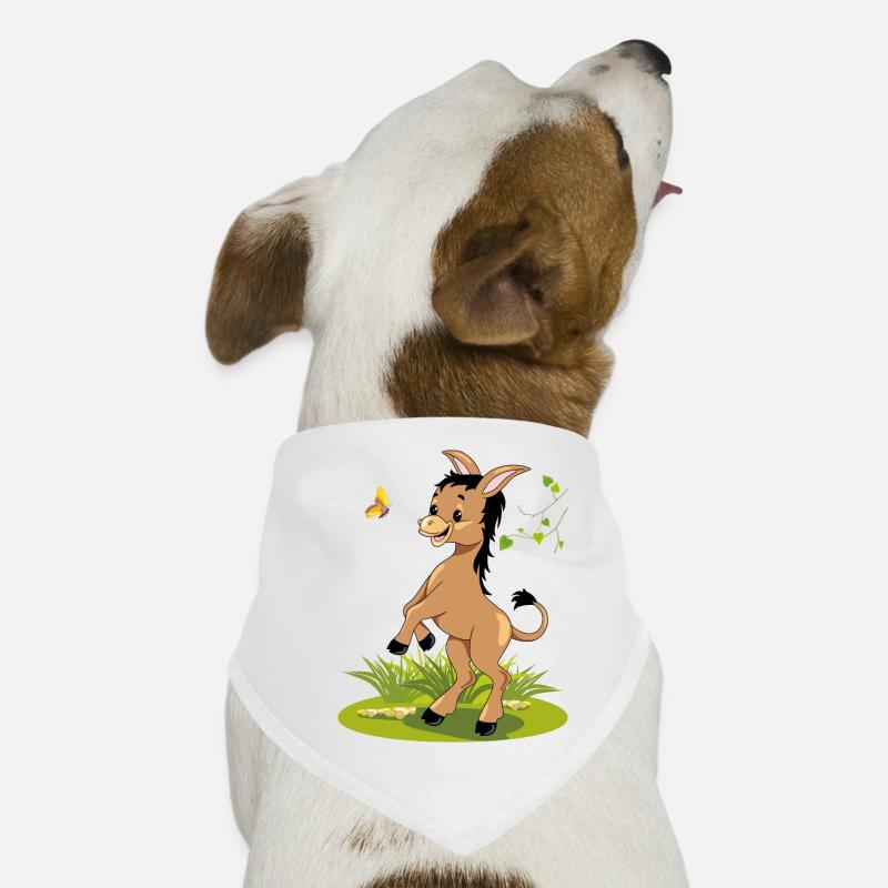âne brun dansant heureux avec papillon Bandana pour chien