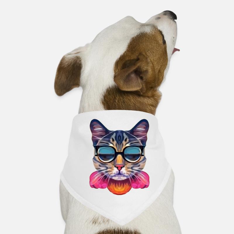 Class Cat with Sunglasses Dog Bandana