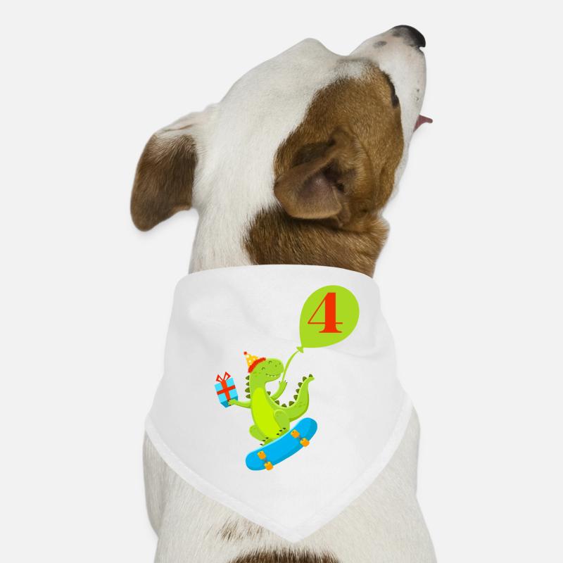 4e anniversaire dinosaure mignon Bandana pour chien