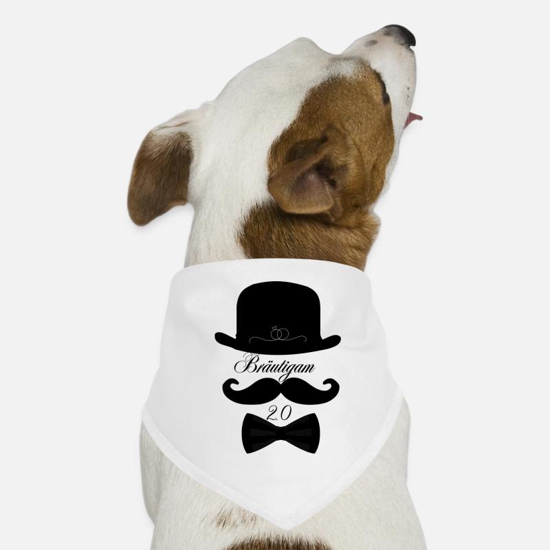 Bräutigam - Hunde-Bandana - Weiß