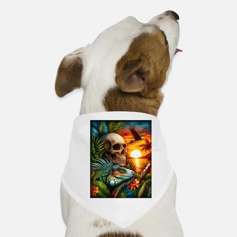 Iguane au coucher du soleil Bandana pour chien