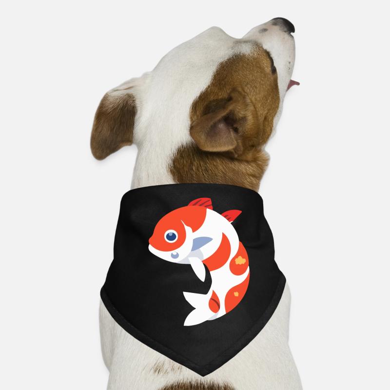 Poisson koï blanc et rouge Bandana pour chien