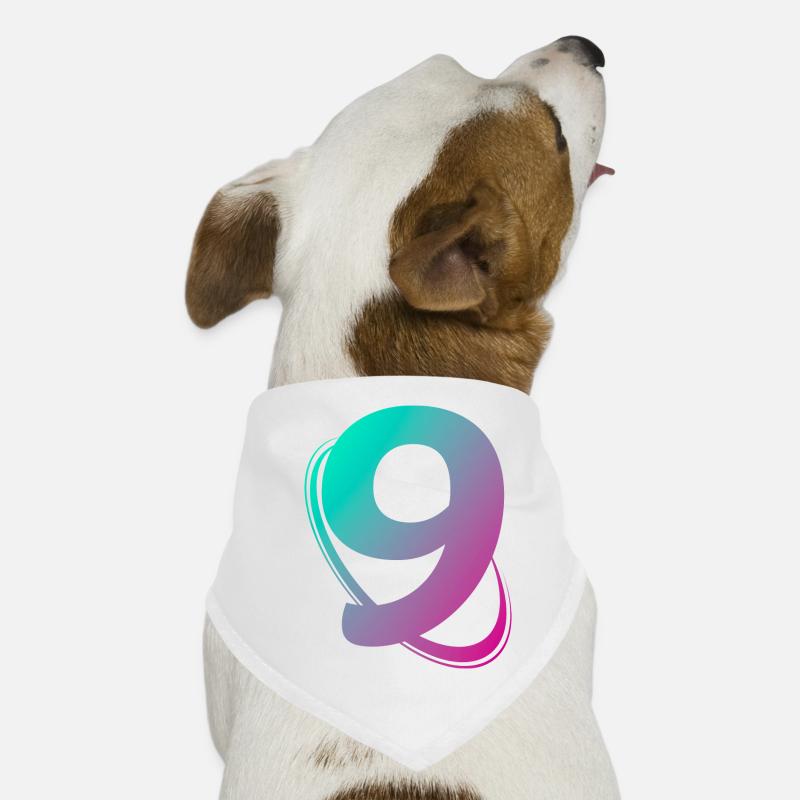 Numéro 9 multicolore Bandana pour chien