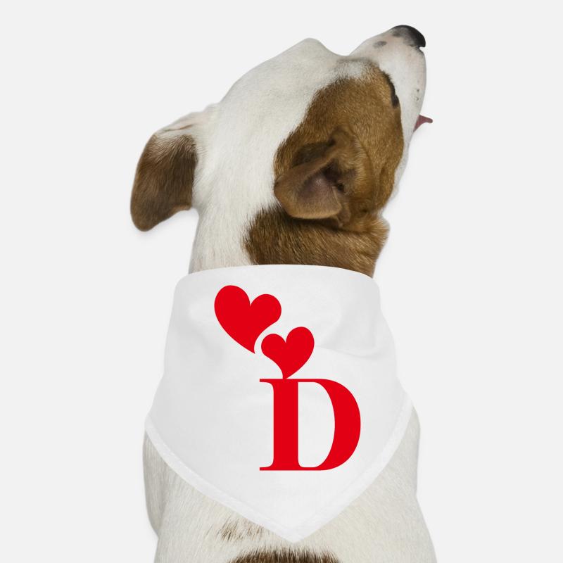 Red Heart Letter Dog Bandana