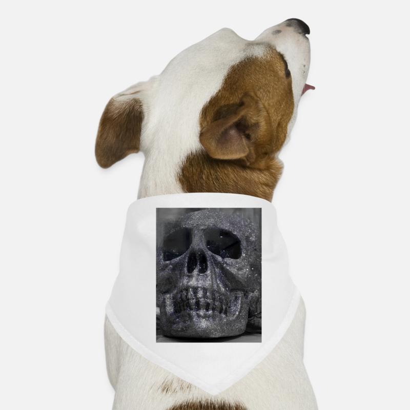Glittering Skull in Darkness Dog Bandana