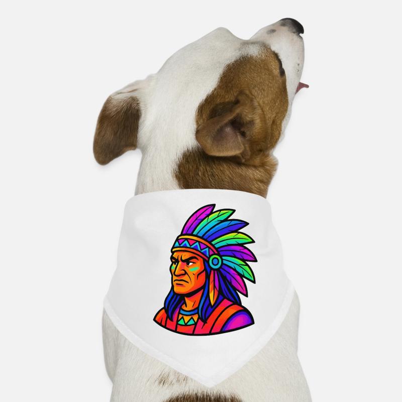 Häuptling Indianer Comic Hunde-Bandana