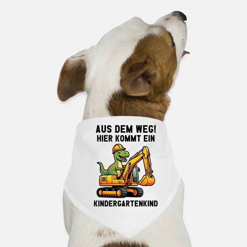 Hier kommt ein Kindergartenkind 2026 Bagger Dino Hunde-Bandana