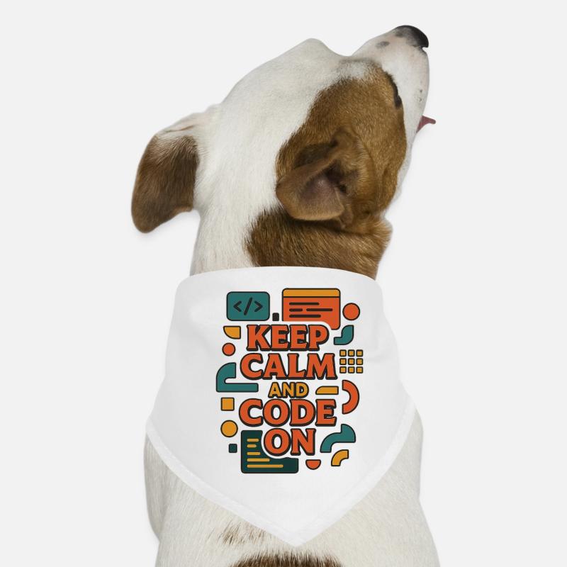 Keep Calm and Code On – Lustiges Coder Shirt Hunde-Bandana