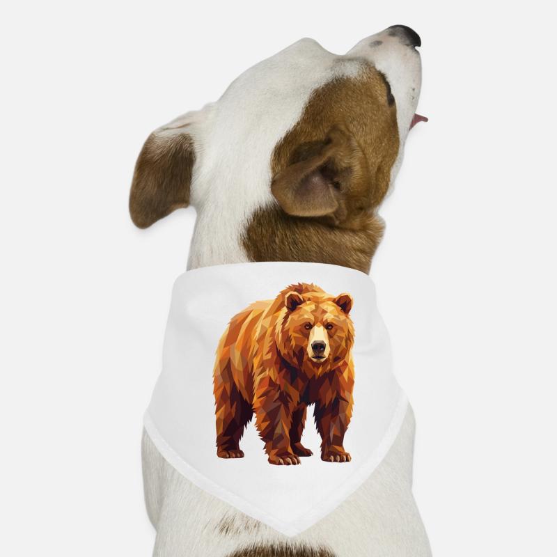 Geometric Grizzly Bear Low Poly Modern Art Dog Bandana