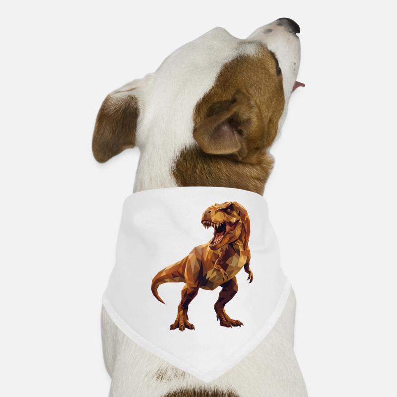 Geometrische T-Rex-Dinosaurier-Low-Poly-Erdtöne Hunde-Bandana