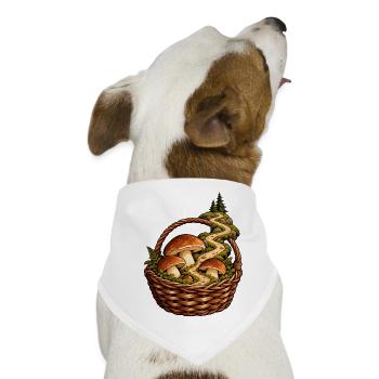 Waldpilzkorb - Hunde-Bandana - Weiß - Vorne
