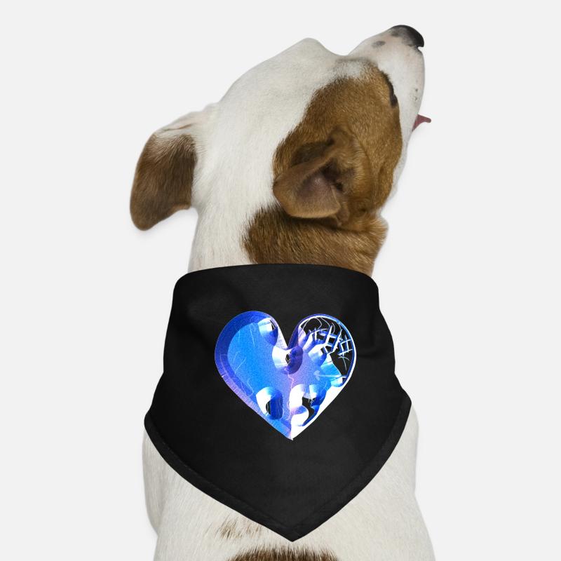 herz blau glitzer narben Hunde-Bandana
