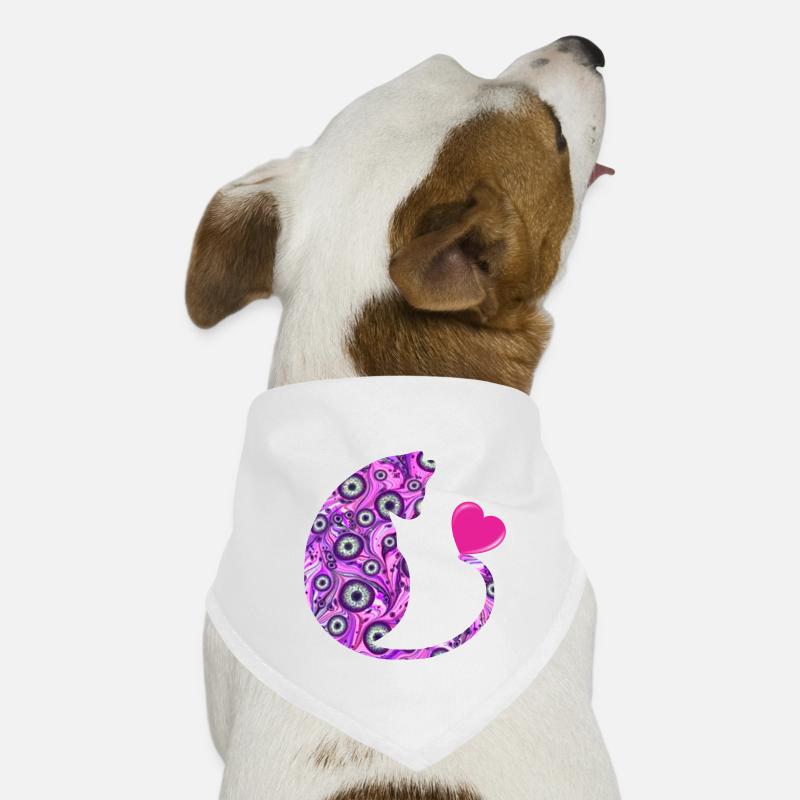 cat with heart e 6 Dog Bandana