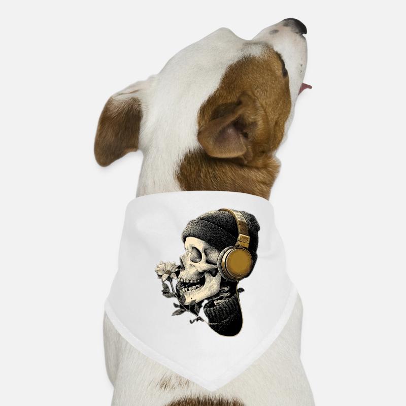 Casque tête de mort avec fleur Bandana pour chien