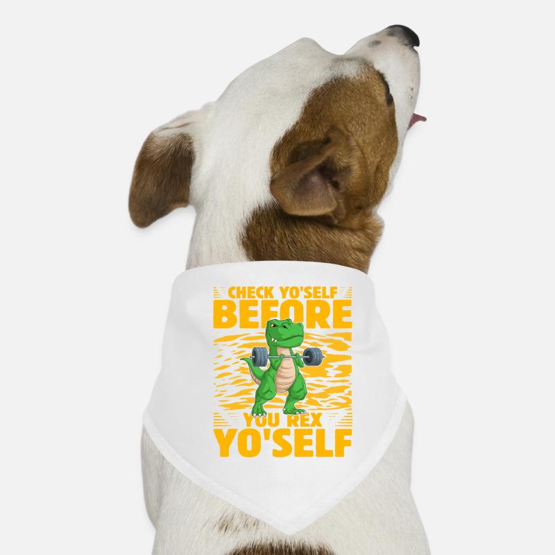 Check yo'self before you rex Yo'self Dog Bandana