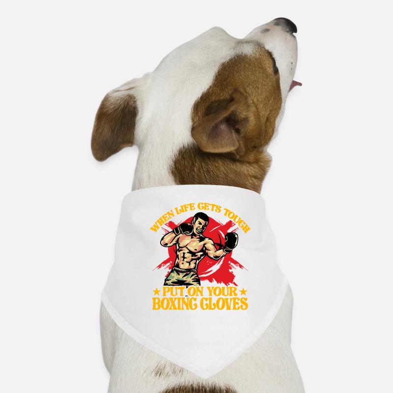Quand la vie devient difficile, enfilez vos gants de boxe Bandana pour chien