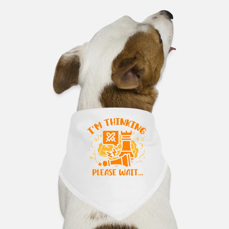 Je me dis, s’il vous plaît, attendez Échecs Bandana pour chien