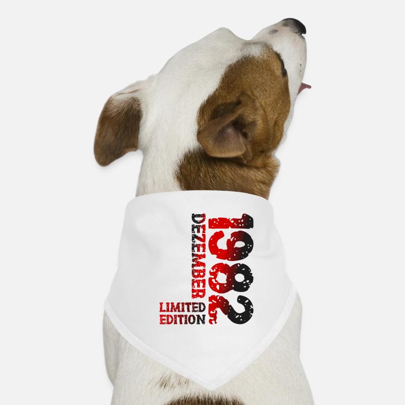 1982 Dezember Limited Edition 41. Geburtstag Deko Hunde-Bandana