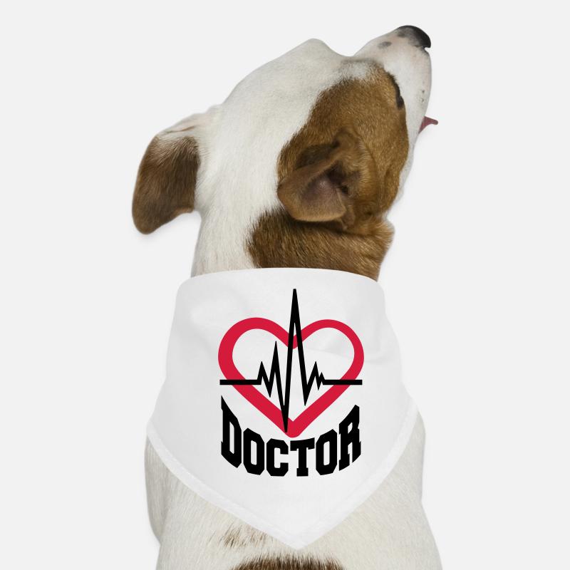 docteur coeur stéthoscope écouter rythme cardiaque impulsion ve Bandana pour chien