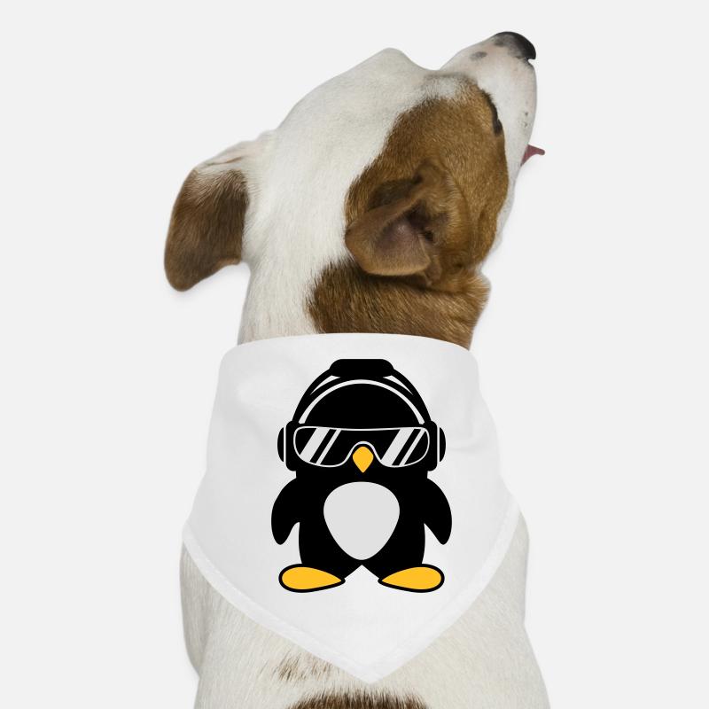 Penguin with headphones Dog Bandana