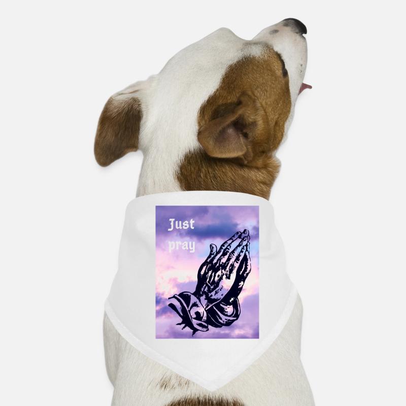 Priez simplement en priant les mains - Bandana pour chien - blanc
