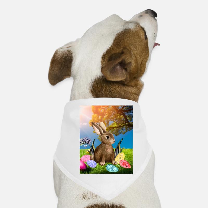 Spring Easter bunny with Easter eggs Dog Bandana