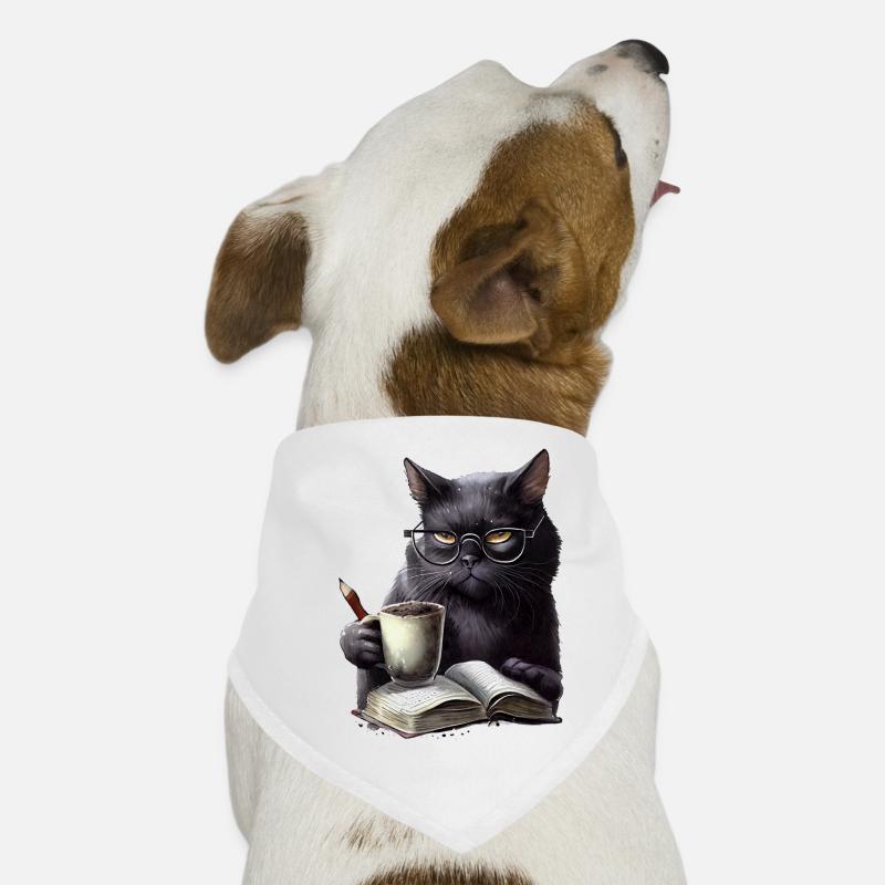 Livre de lecture de chat noir Bandana pour chien
