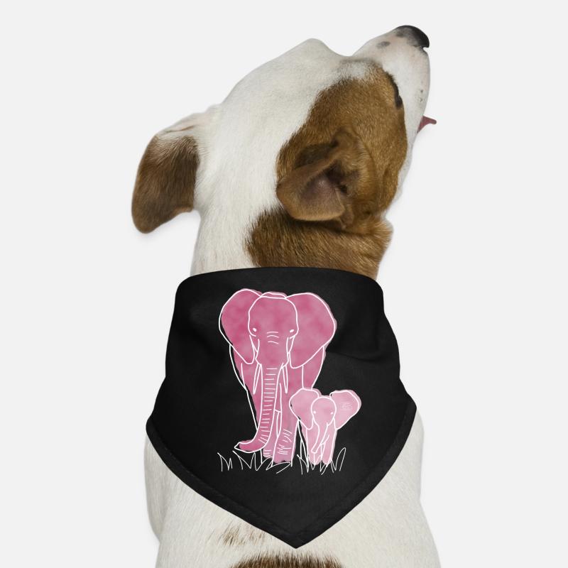 "Elefant", Boho Line Art Design, Serie „Big 5" Hunde-Bandana
