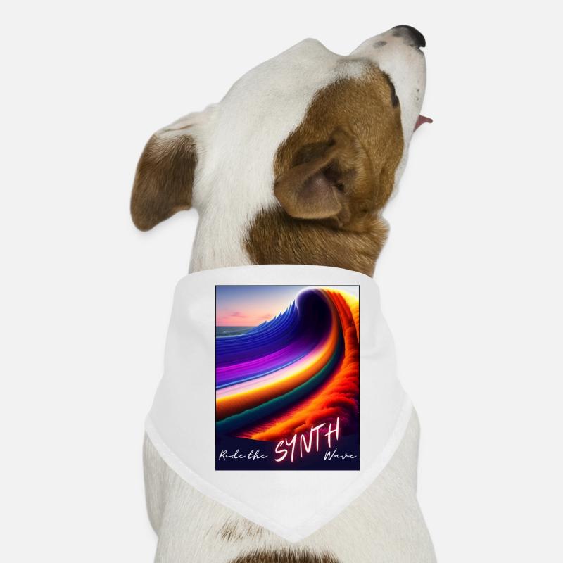 Ride the Synthwave - Hunde-Bandana - Weiß